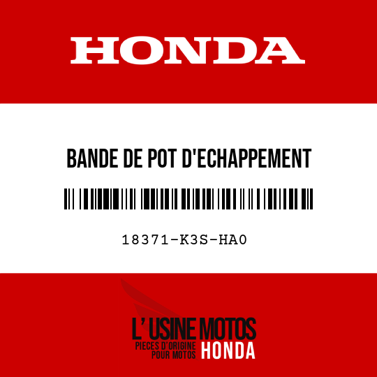 image de 18371-K3S-HA0 BANDE DE POT D'ECHAPPEMENT