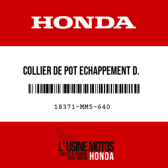 image de 18371-MM5-640 COLLIER DE POT ECHAPPEMENT D.