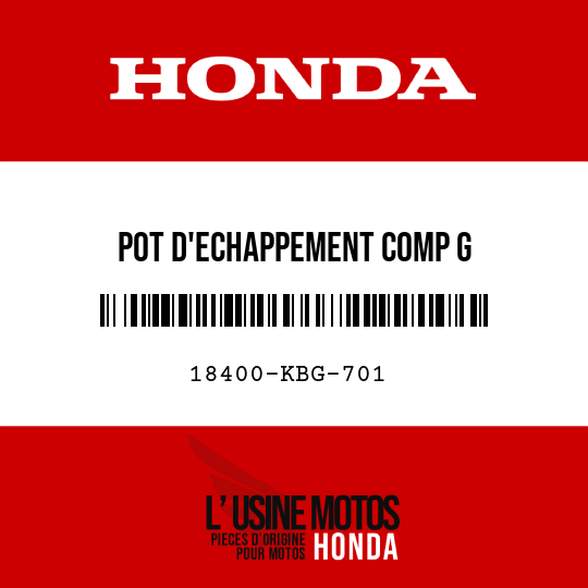 image de 18400-KBG-701 POT D'ECHAPPEMENT COMP G