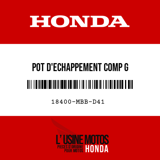 image de 18400-MBB-D41 POT D'ECHAPPEMENT COMP G