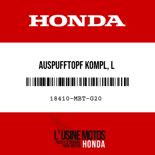 image de 18410-MBT-G20 AUSPUFFTOPF KOMPL, L