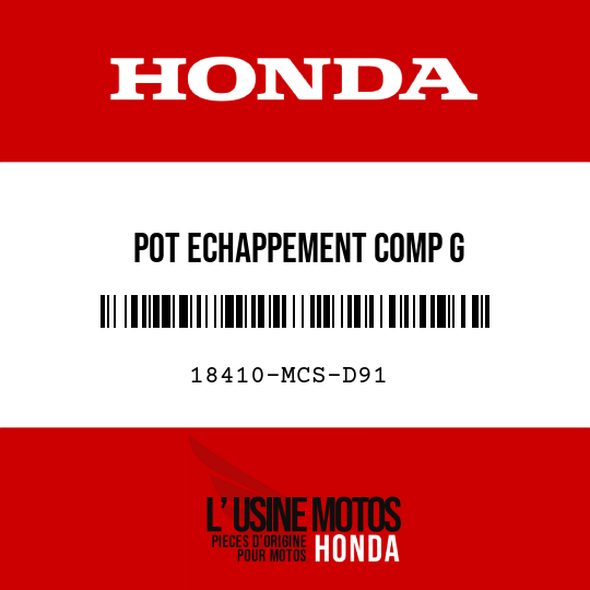 image de 18410-MCS-D91 POT ECHAPPEMENT COMP G