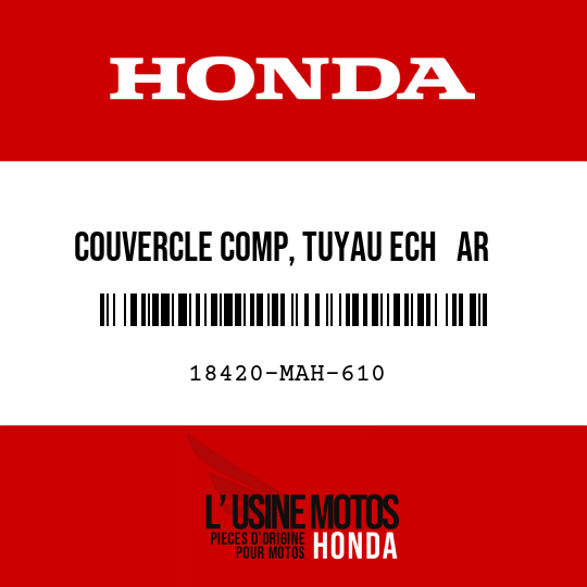 image de 18420-MAH-610 COUVERCLE COMP, TUYAU ECH   AR