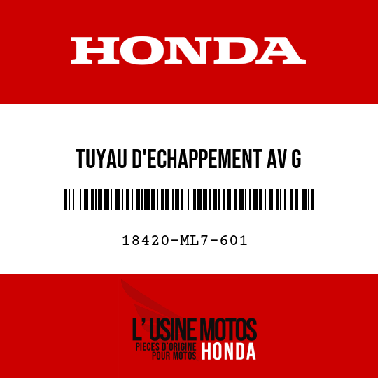 image de 18420-ML7-601 TUYAU D'ECHAPPEMENT AV G