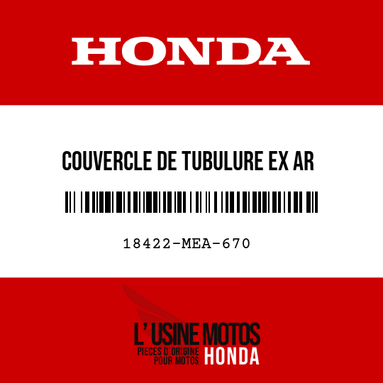 image de 18422-MEA-670 COUVERCLE DE TUBULURE EX AR