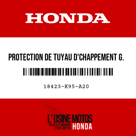 image de 18423-K95-A20 PROTECTION DE TUYAU D'CHAPPEMENT G.