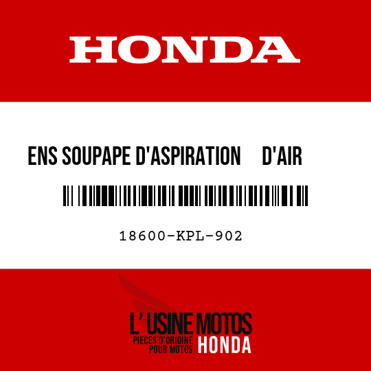 image de 18600-KPL-902 ENS SOUPAPE D'ASPIRATION D'AIR