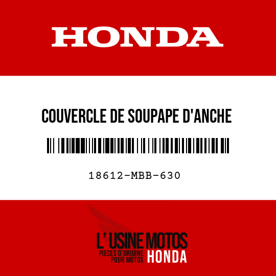 image de 18612-MBB-630 COUVERCLE DE SOUPAPE D'ANCHE