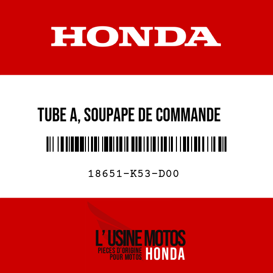 image de 18651-K53-D00 TUBE A, SOUPAPE DE COMMANDE   D'INJECTION D'AIR