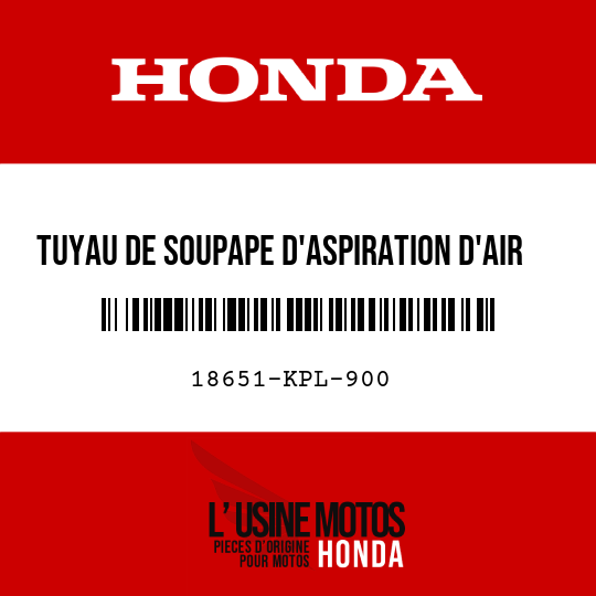 image de 18651-KPL-900 TUYAU DE SOUPAPE D'ASPIRATION D'AIR