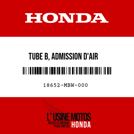 image de 18652-MBW-000 TUBE B, ADMISSION D'AIR