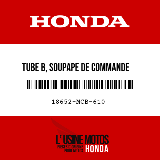 image de 18652-MCB-610 TUBE B, SOUPAPE DE COMMANDE   D'INJECTION D'AIR
