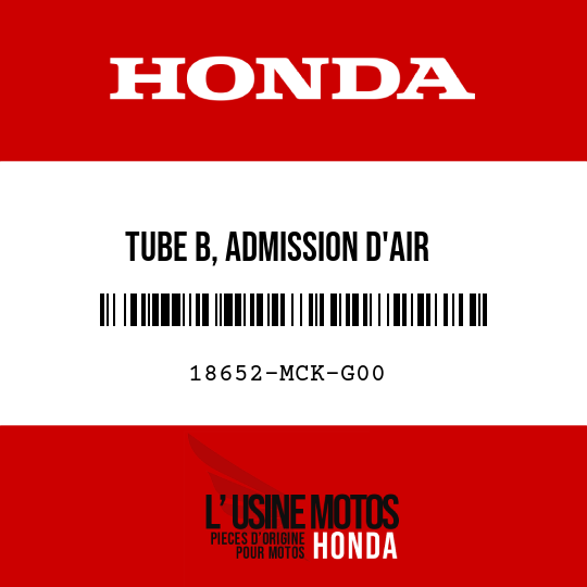 image de 18652-MCK-G00 TUBE B, ADMISSION D'AIR