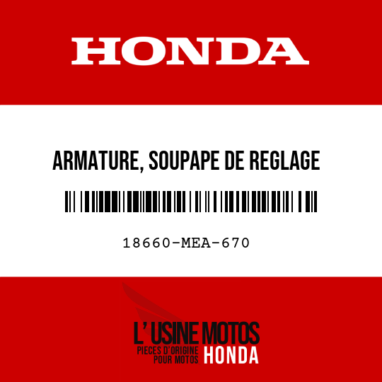 image de 18660-MEA-670 ARMATURE, SOUPAPE DE REGLAGE  D'INJECTION D'AIR
