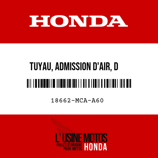 image de 18662-MCA-A60 TUYAU, ADMISSION D'AIR, D