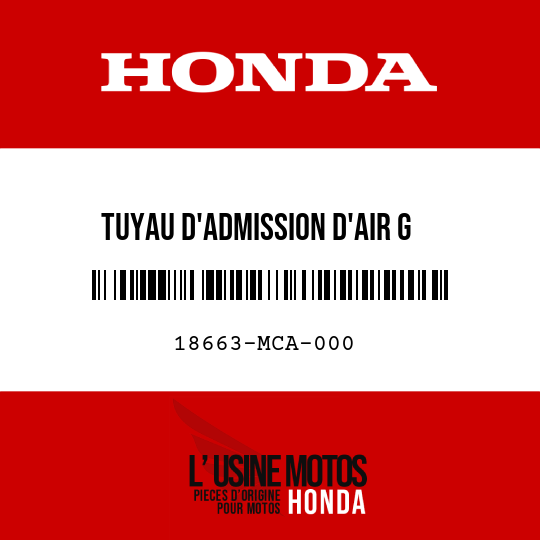 image de 18663-MCA-000 TUYAU D'ADMISSION D'AIR G