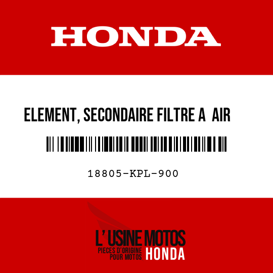 image de 18805-KPL-900 ELEMENT, SECONDAIRE FILTRE A AIR