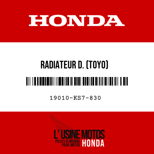 image de 19010-KS7-830 RADIATEUR D. (TOYO)