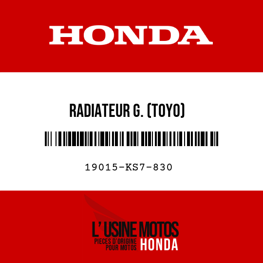 image de 19015-KS7-830 RADIATEUR G. (TOYO)