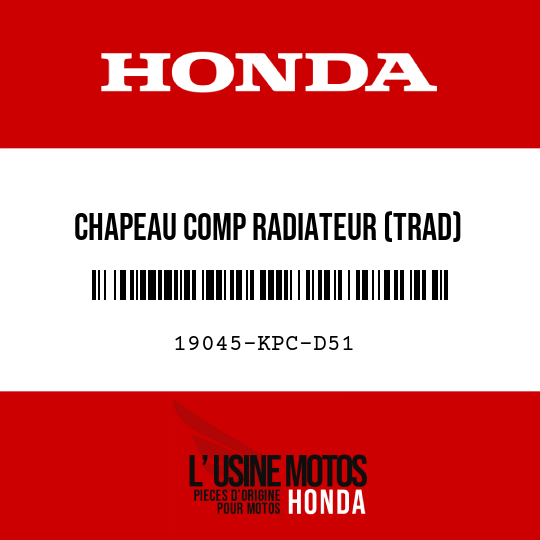 image de 19045-KPC-D51 CHAPEAU COMP RADIATEUR (TRAD)