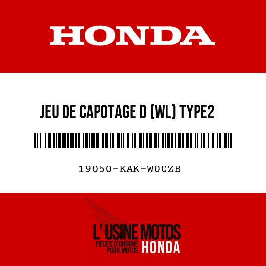 image de 19050-KAK-W00ZB JEU DE CAPOTAGE D (WL) TYPE2 