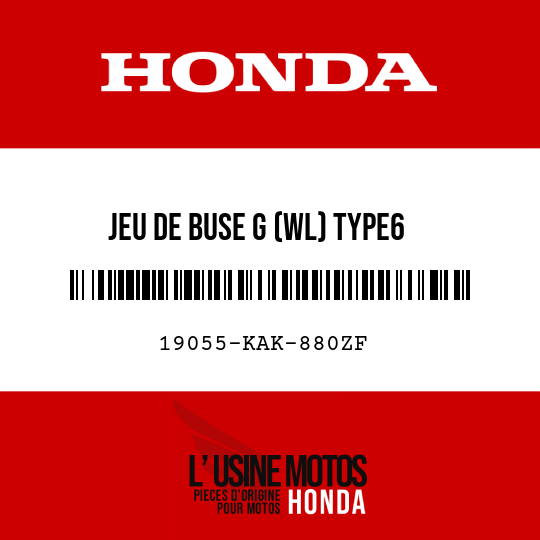 image de 19055-KAK-880ZF JEU DE BUSE G (WL) TYPE6 