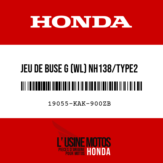 image de 19055-KAK-900ZB JEU DE BUSE G (WL) NH138/TYPE2 