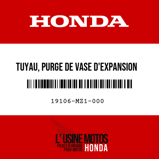 image de 19106-MZ1-000 TUYAU, PURGE DE VASE D'EXPANSION