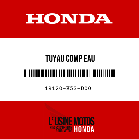 image de 19120-K53-D00 TUYAU COMP EAU
