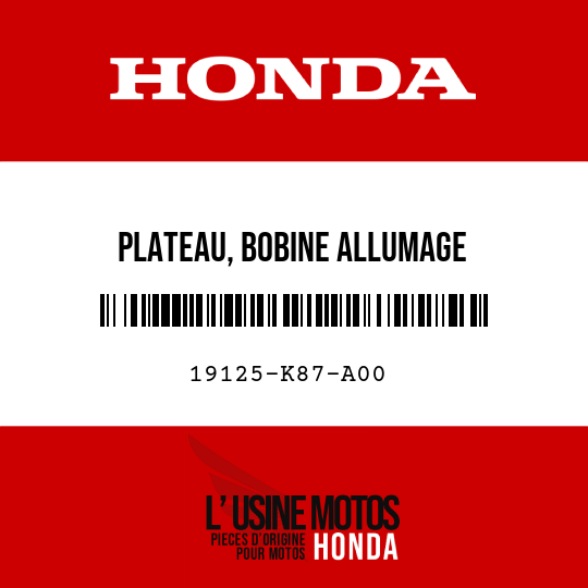 image de 19125-K87-A00 PLATEAU, BOBINE ALLUMAGE