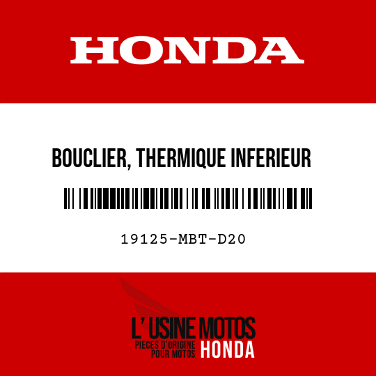 image de 19125-MBT-D20 BOUCLIER, THERMIQUE INFERIEUR