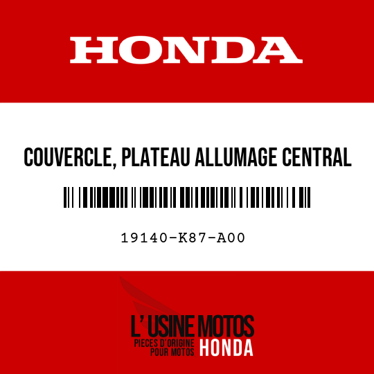 image de 19140-K87-A00 COUVERCLE, PLATEAU ALLUMAGE CENTRAL
