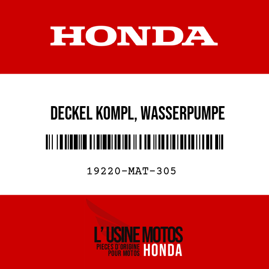 image de 19220-MAT-305 DECKEL KOMPL, WASSERPUMPE