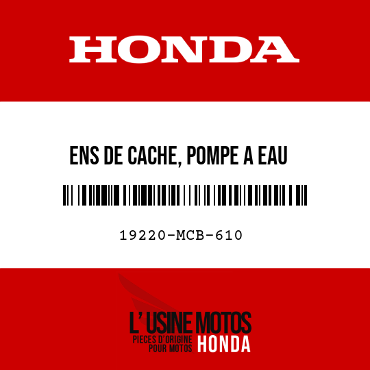 image de 19220-MCB-610 ENS DE CACHE, POMPE A EAU