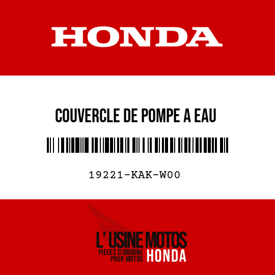 image de 19221-KAK-W00 COUVERCLE DE POMPE A EAU