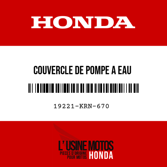 image de 19221-KRN-670 COUVERCLE DE POMPE A EAU