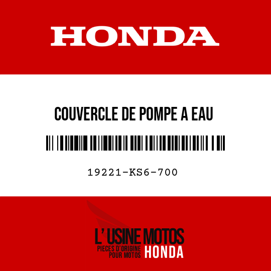 image de 19221-KS6-700 COUVERCLE DE POMPE A EAU
