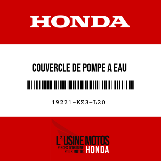 image de 19221-KZ3-L20 COUVERCLE DE POMPE A EAU