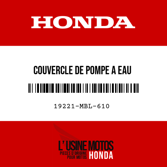 image de 19221-MBL-610 COUVERCLE DE POMPE A EAU