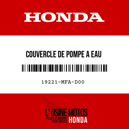 image de 19221-MFA-D00 COUVERCLE DE POMPE A EAU