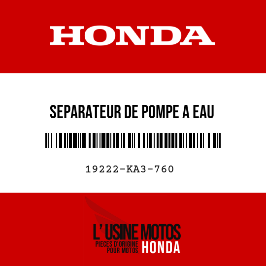 image de 19222-KA3-760 SEPARATEUR DE POMPE A EAU