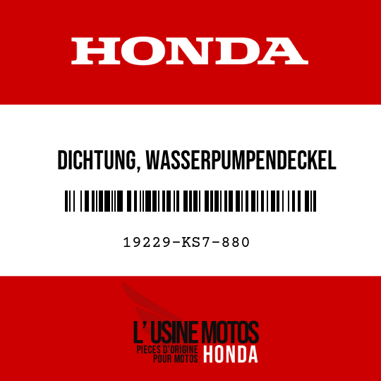 image de 19229-KS7-880 DICHTUNG, WASSERPUMPENDECKEL