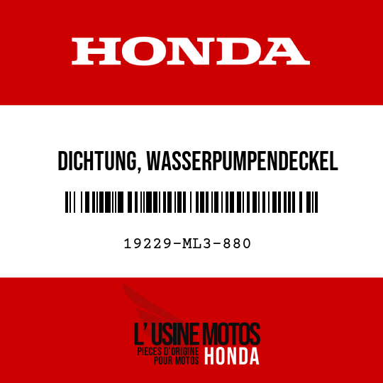 image de 19229-ML3-880 DICHTUNG, WASSERPUMPENDECKEL