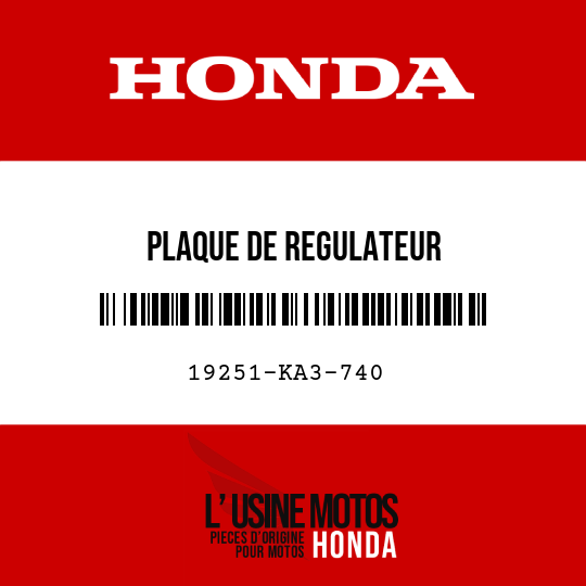 image de 19251-KA3-740 PLAQUE DE REGULATEUR