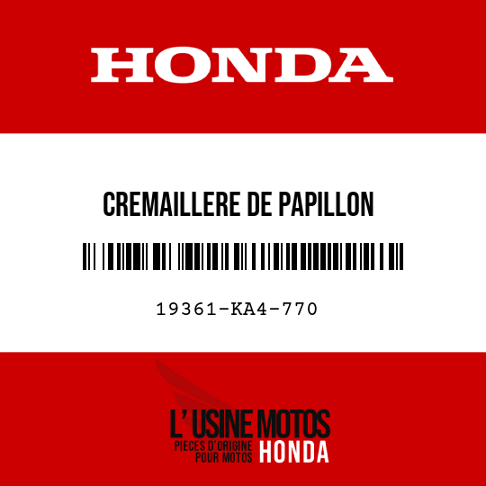 image de 19361-KA4-770 CREMAILLERE DE PAPILLON