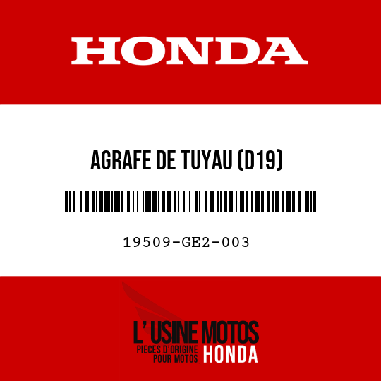 image de 19509-GE2-003 AGRAFE DE TUYAU (D19)