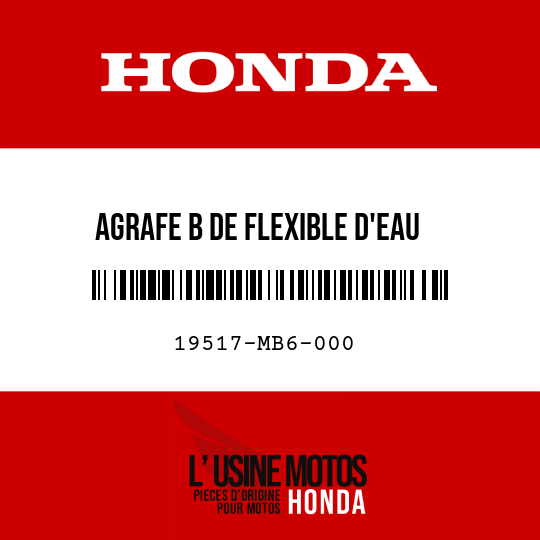 image de 19517-MB6-000 AGRAFE B DE FLEXIBLE D'EAU
