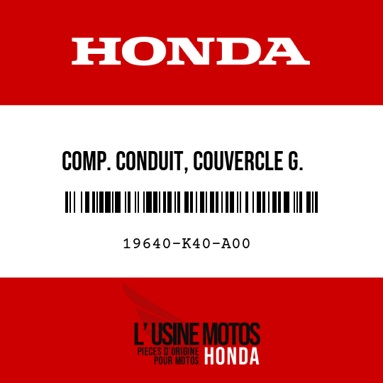 image de 19640-K40-A00 COMP. CONDUIT, COUVERCLE G.