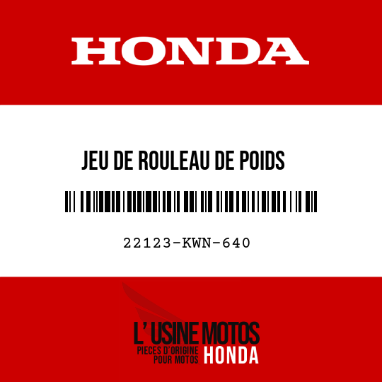 image de 22123-KWN-640 JEU DE ROULEAU DE POIDS