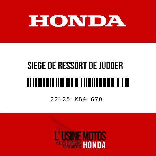 image de 22125-KB4-670 SIEGE DE RESSORT DE JUDDER